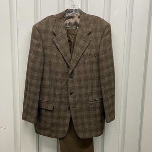Givenchy Vintage Olive Brown Plaid Suit